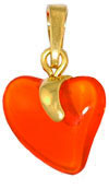 Gold Pendant Hearts 15mm: Hyacinth