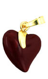 Gold Pendant Hearts 15mm: Ruby