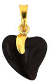 Gold Pendant Hearts 15mm: Garnet
