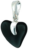 Silver Pendant Hearts 15mm: Montana Blue