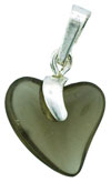 Silver Pendant Hearts 15mm: Black Diamond