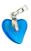 Silver Pendant Hearts 15mm: Capri Blue