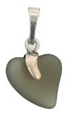 Silver Pendant Hearts 15mm : Matte - Black Diamond