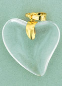 Gold Pendant Hearts 24mm: Crystal