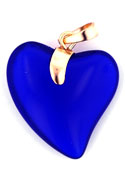 Gold Pendant Hearts 24mm : Cobalt