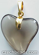 Gold Pendant Hearts 24mm: Black Diamond
