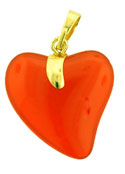 Gold Pendant Hearts 24mm: Hyacinth
