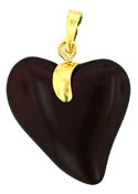 Gold Pendant Hearts 24mm: Ruby