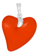 Silver Pendant Hearts 24mm: Hyacinth