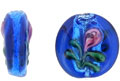 Oval Flower Silver Foil 12/10mm: Cobalt