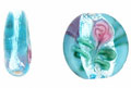 Oval Flower Silver Foil 12/10mm: Aquamarine