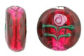 Oval Flower Silver Foil 12/10mm : Ruby