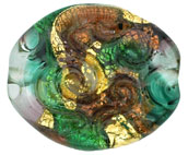 Textured Gold Foil Ovals 23/20mm: Amethyst/Emerald