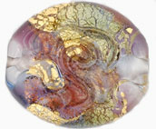 Textured Gold Foil Ovals 23/20mm: Amethyst/Cobalt