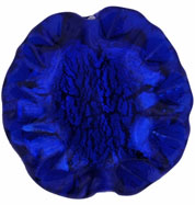 Ruffled Silver Foil Leaves 20/20mm: Cobalt