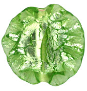 Ruffled Silver Foil Leaves 20/20mm: Peridot