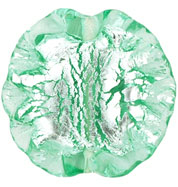 Ruffled Silver Foil Leaves 20/20mm: Peridot
