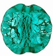 Ruffled Silver Foil Leaves 20/20mm: Emerald