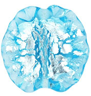 Ruffled Silver Foil Leaves 20/20mm: Aquamarine