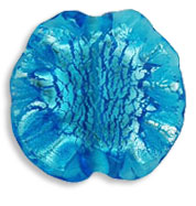 Ruffled Silver Foil Leaves 20/20mm: Capri Blue