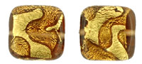 Gold Foil Squares 13/13mm : Smoky Topaz