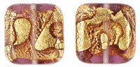 Gold Foil Squares 13/13mm : Amethyst