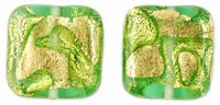 Gold Foil Squares 13/13mm : Olivine