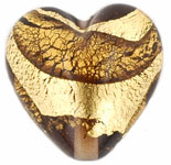 Gold Foil Hearts 18 x 18mm: Smoky Topaz