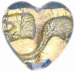 Gold Foil Hearts 18 x 18mm : Lt Sapphire