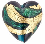 Gold Foil Hearts 18 x 18mm: Emerald