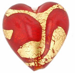 Gold Foil Hearts 18 x 18mm: Siam Ruby