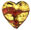 Gold Foil Hearts 18 x 18mm : Ruby