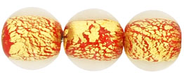 Gold Foil Round 8mm: Siam Ruby