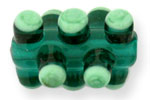 Bumpy Tube 20/13mm : Emerald with Peridot Dots
