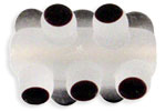 Bumpy Tube 20/13mm : Matte - Crystal with Black Dots