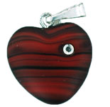 Heart Pendant with Rhinestone 15mm : Hyacinth/White/Jet