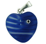 Heart Pendant with Rhinestone 15mm : Blue/Crystal
