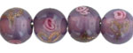 Aventurine Flower Bead 6mm - Round : Amethyst