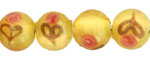 Aventurine Flower Bead 6mm - Round : Jonquil
