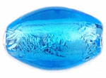 Silver Foil Oval Tubes 13/8mm : Aquamarine