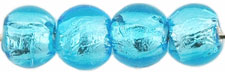 Silver Foil Rounds 6mm : Aquamarine