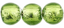 Silver Foil Rounds 8mm: Olivine