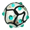 Bumpy Silver Foil Round 10mm: Teal