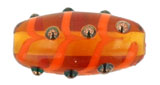 Orange Bumpy Ovaled Tube 18/8mm: Crystal