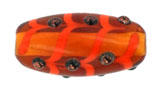 Orange Bumpy Ovaled Tube 18/8mm : Med Topaz