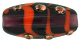 Orange Bumpy Ovaled Tube 18/8mm: Amethyst