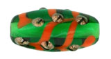 Orange Bumpy Ovaled Tube 18/8mm: Green Emerald