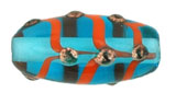 Orange Bumpy Ovaled Tube 18/8mm: Aquamarine