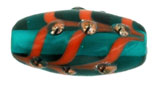 Orange Bumpy Ovaled Tube 18/8mm: Teal