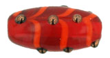 Orange Bumpy Ovaled Tube 18/8mm: Siam Ruby